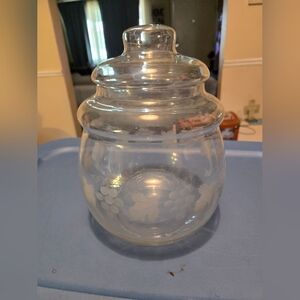 Vintage Crystal Clear Glass Jar Apothecary